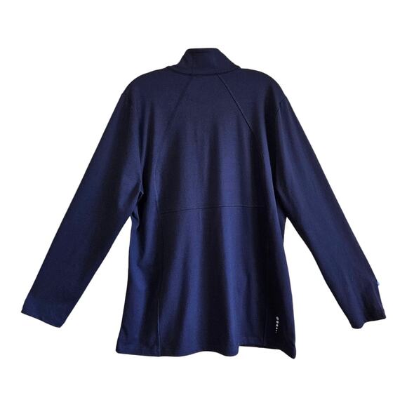 T by TALBOTS Women XL Athletic Jacket Full Zip Navy Yellow UPF50 Activewear 44" - Picture 9 of 9